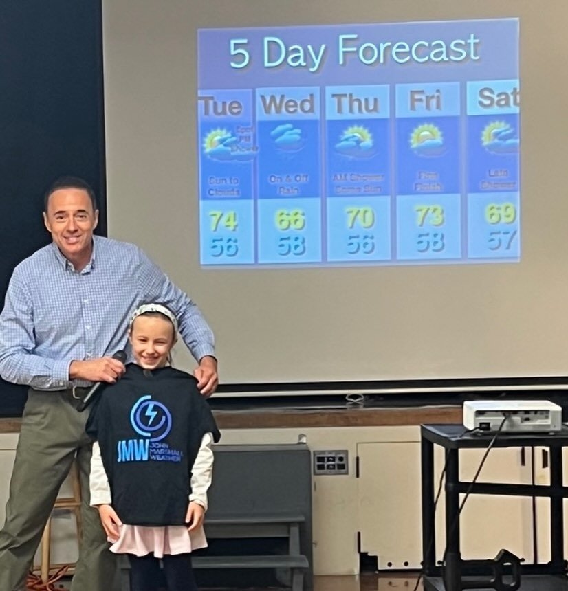 PTO-sponsored Weather Assembly with John Marshall 🌧️ ☀️ ⛅️ 🎉! #ThanksPTO #HopeInTheLord