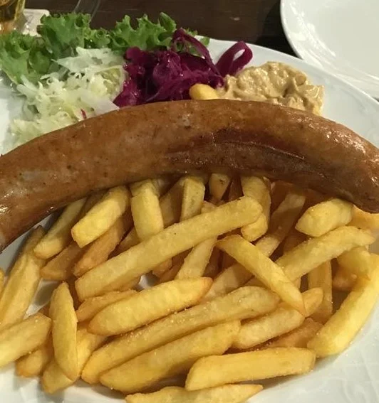 Bratwurst & Fries - yummy!