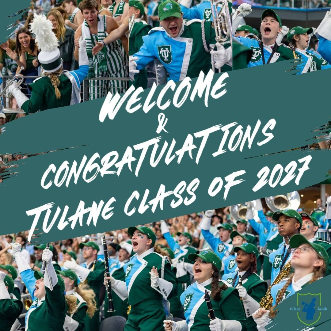 Welcome and Congratulations to the Tulane Class of 2027! 🌊
Complete our interest form to join us for the 74th edition of the Tulane University Marching Band and experience what it's like to be a part of the 2022 AAC and 2023 Cotton Bowl Champion com