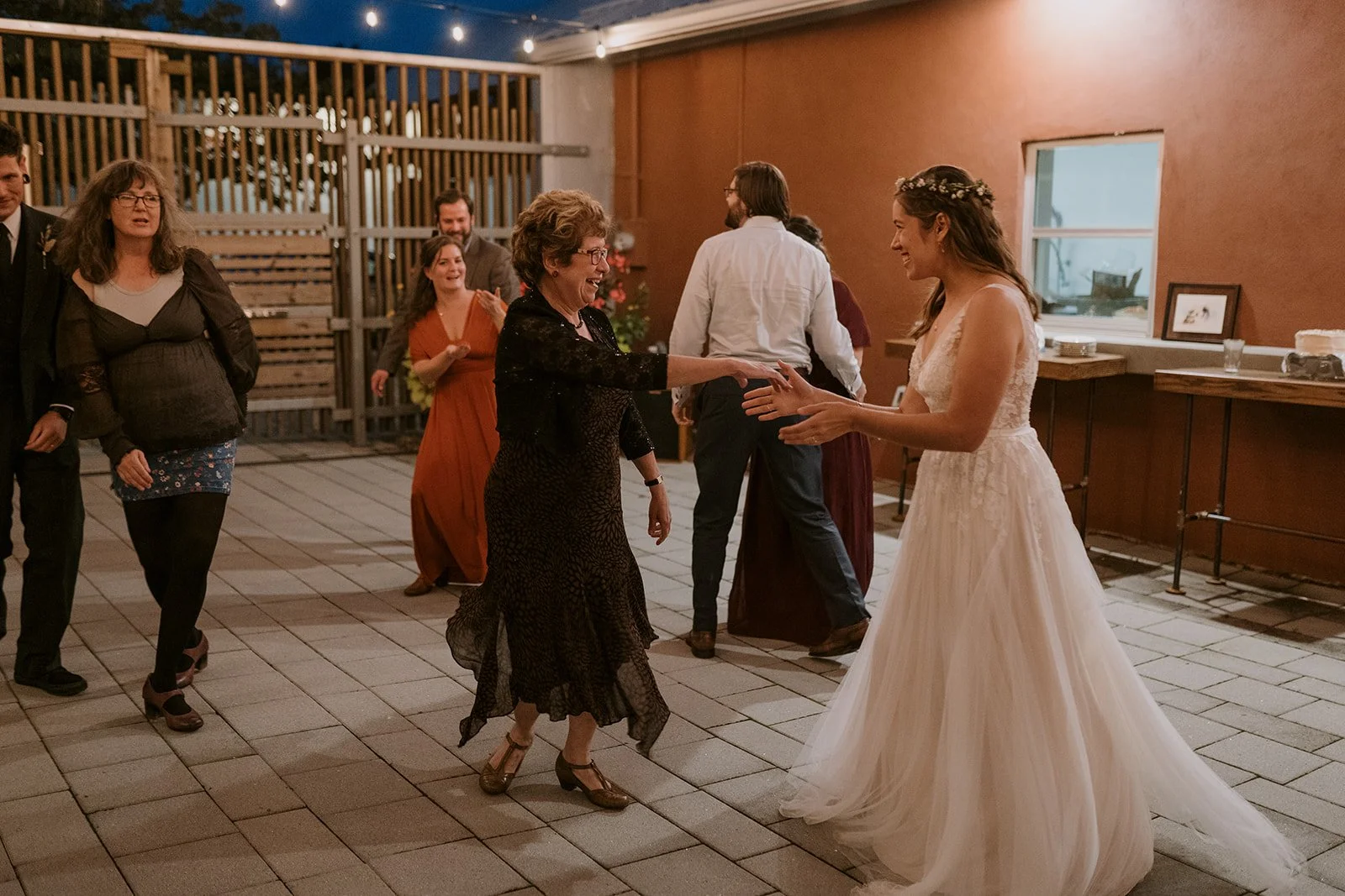 Post-elopement party featuring dancing