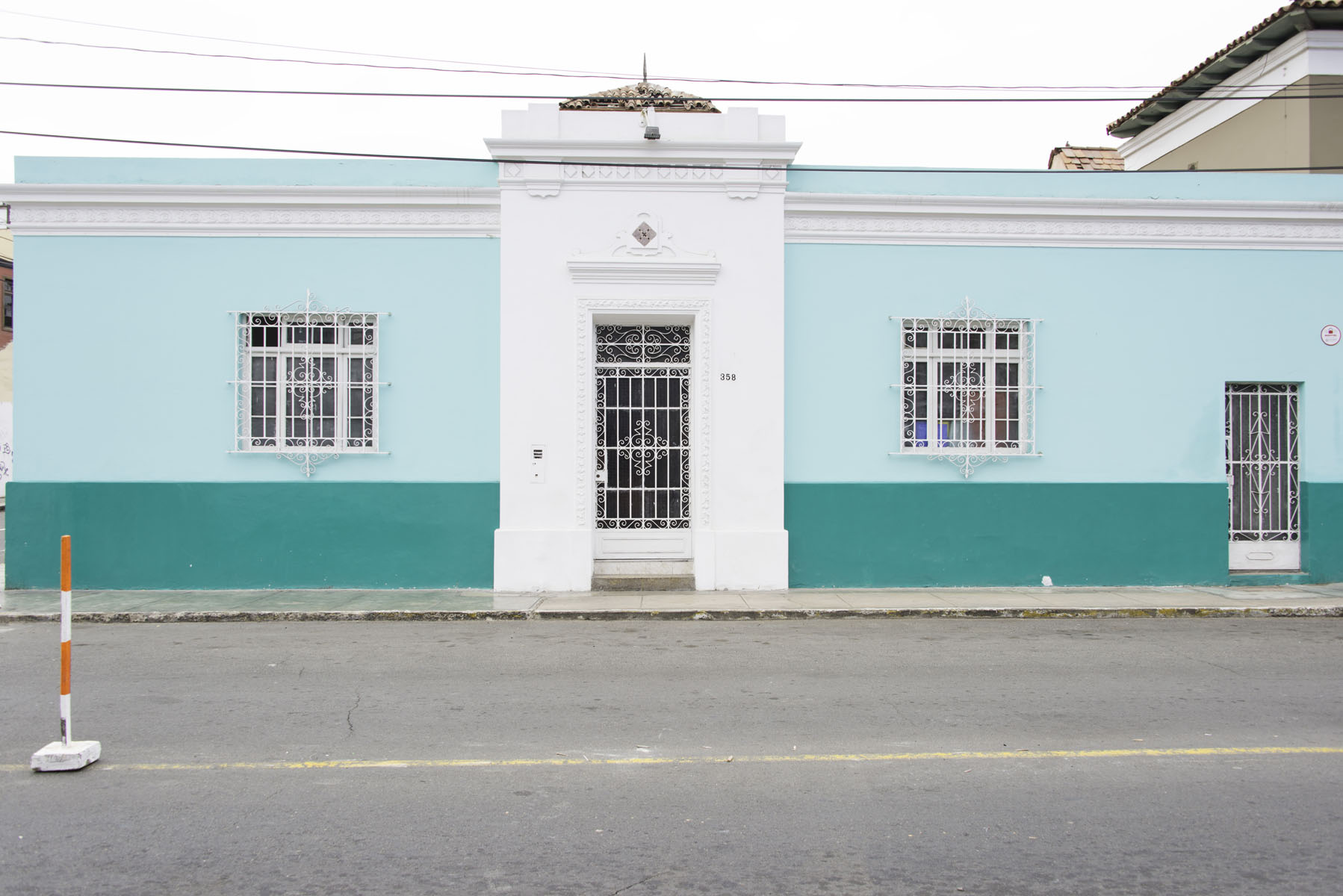 Colorful Turquoise Building in Barranco Lima Peru