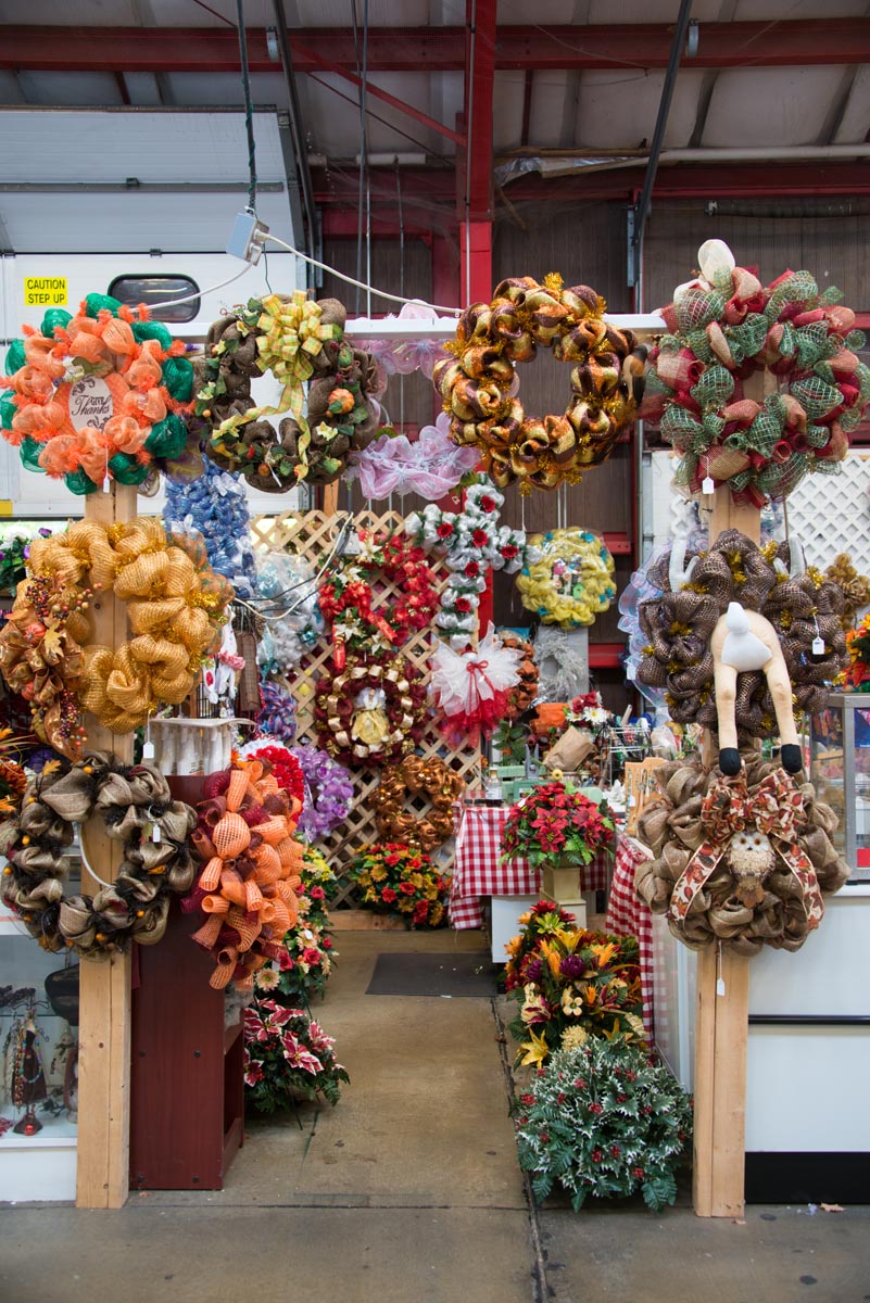 Wreath Stall at the WNC Farmers Market