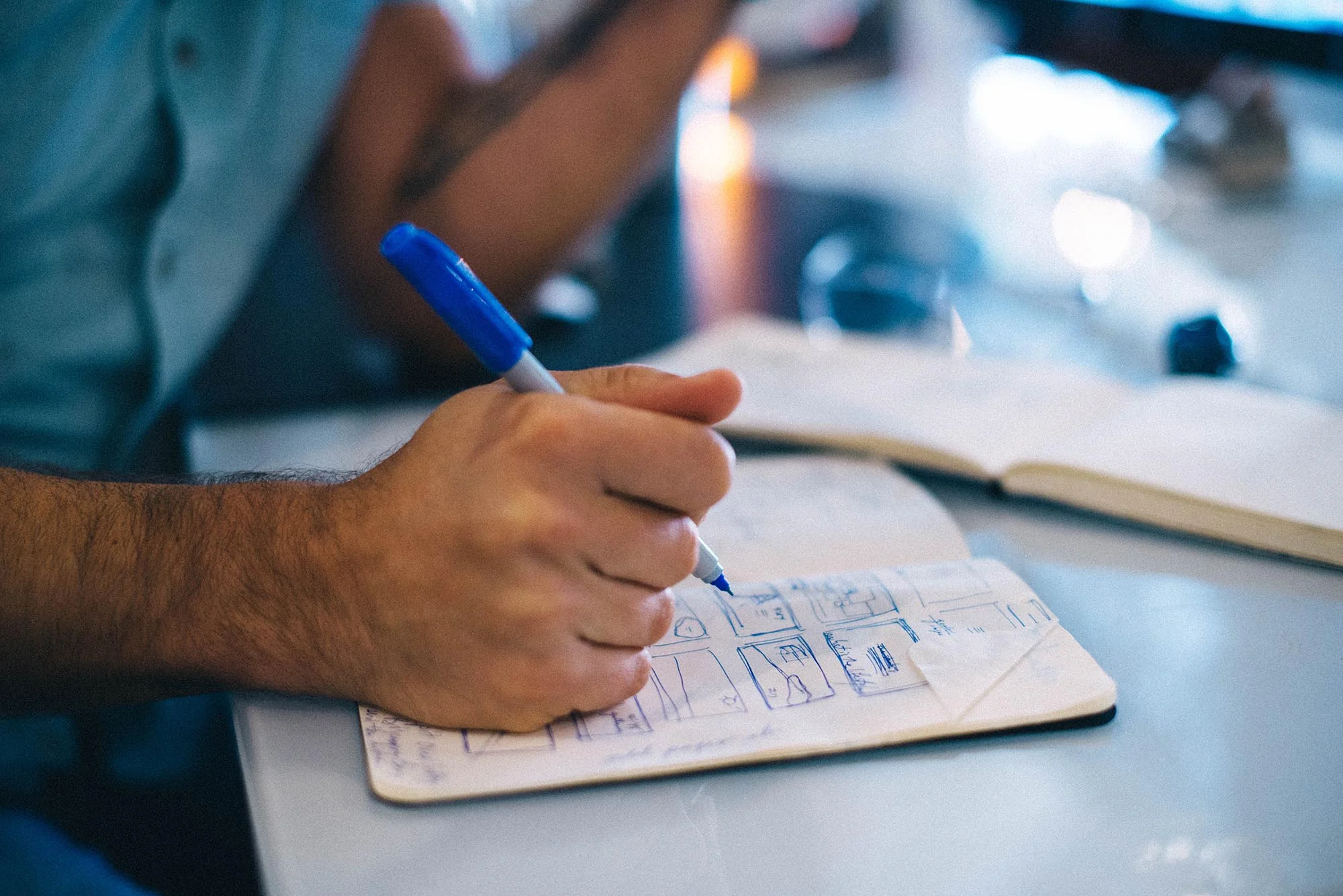 graphic designer sketching