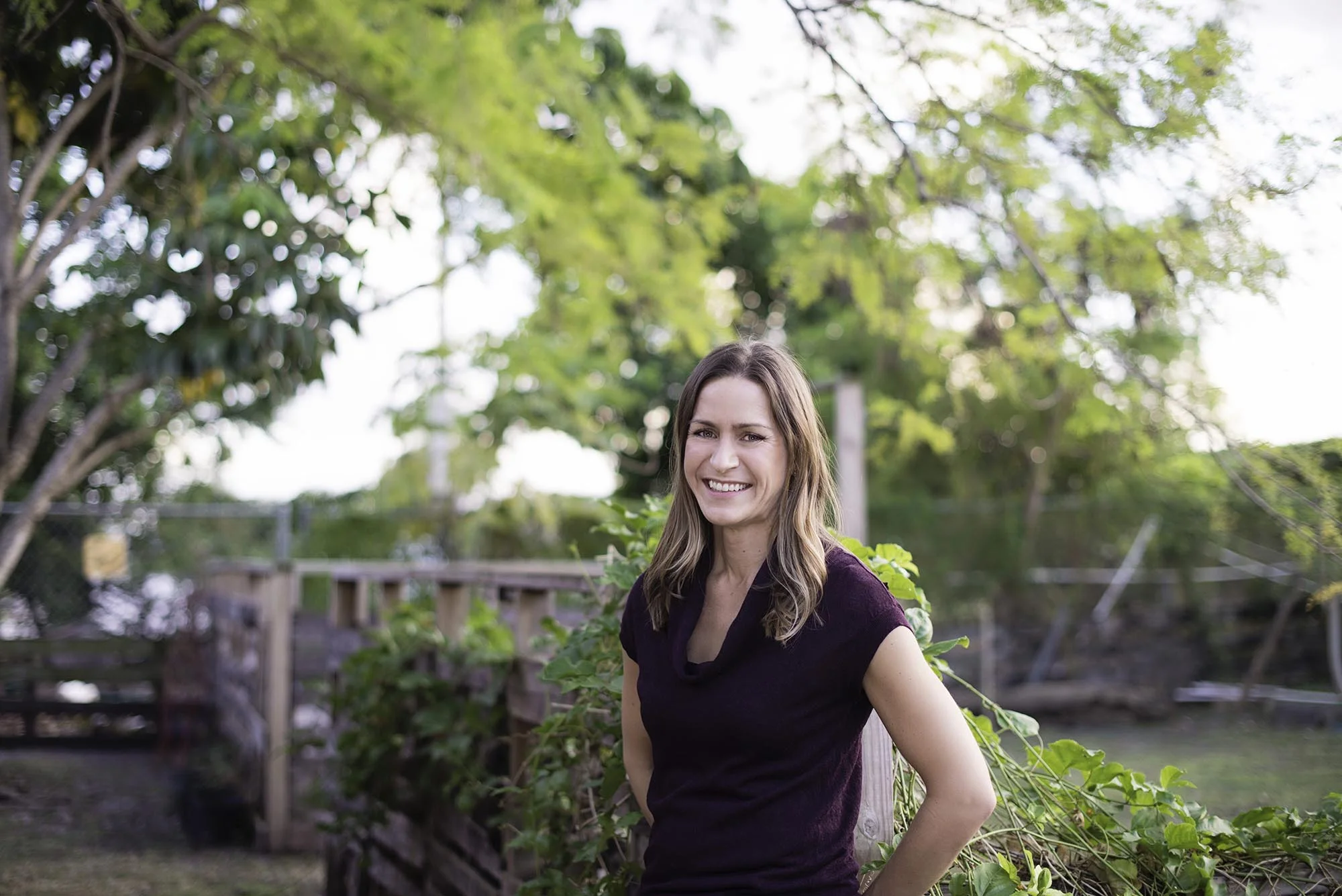 Woman Smiling in Garden