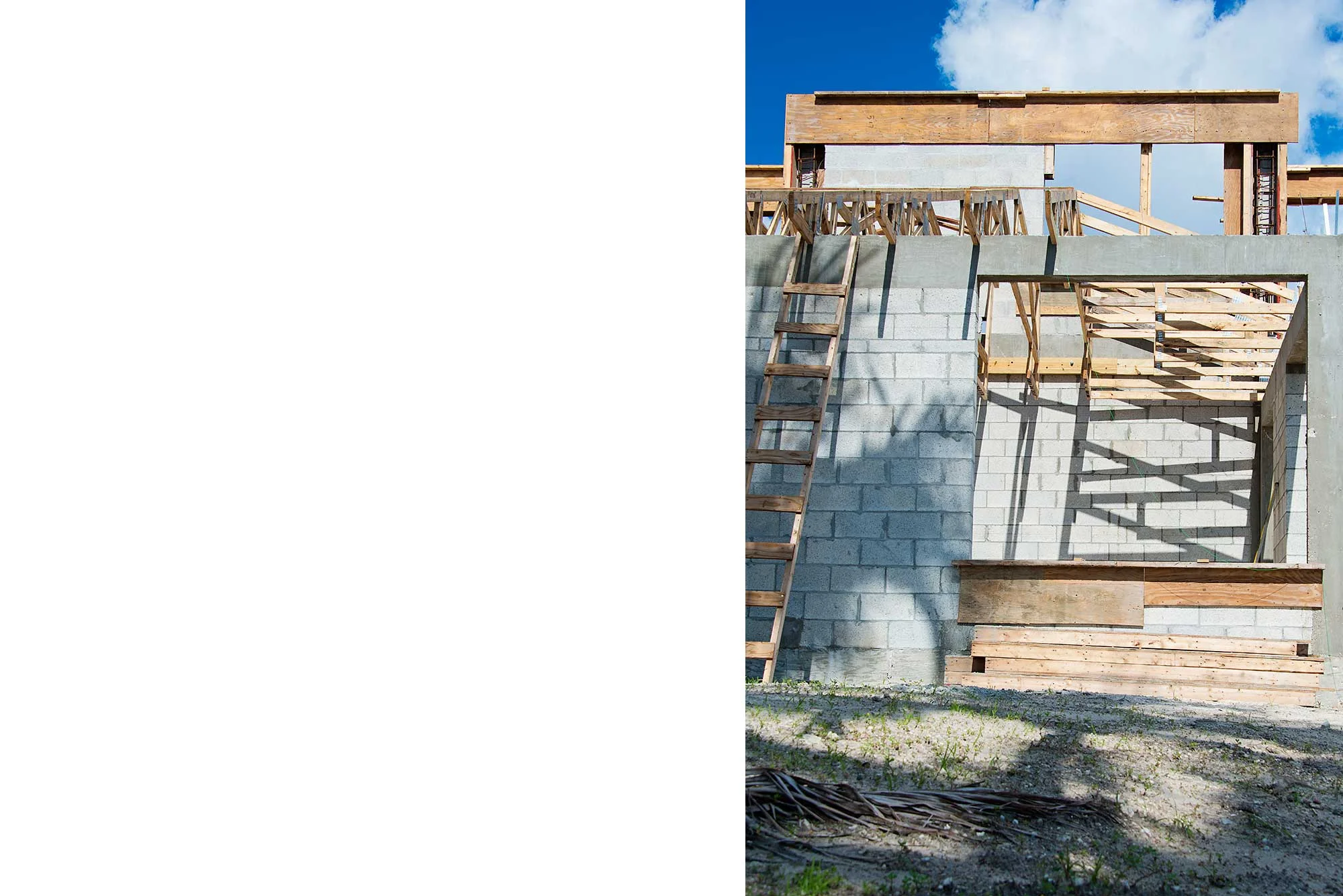 Construction Framing on Job Site