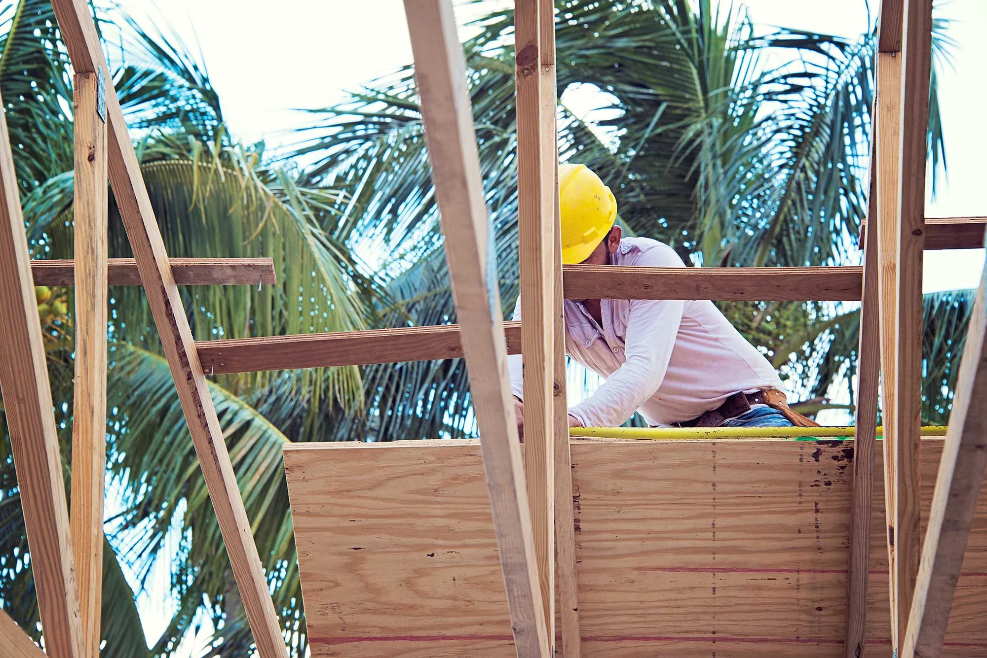 Construction Worker on Roof