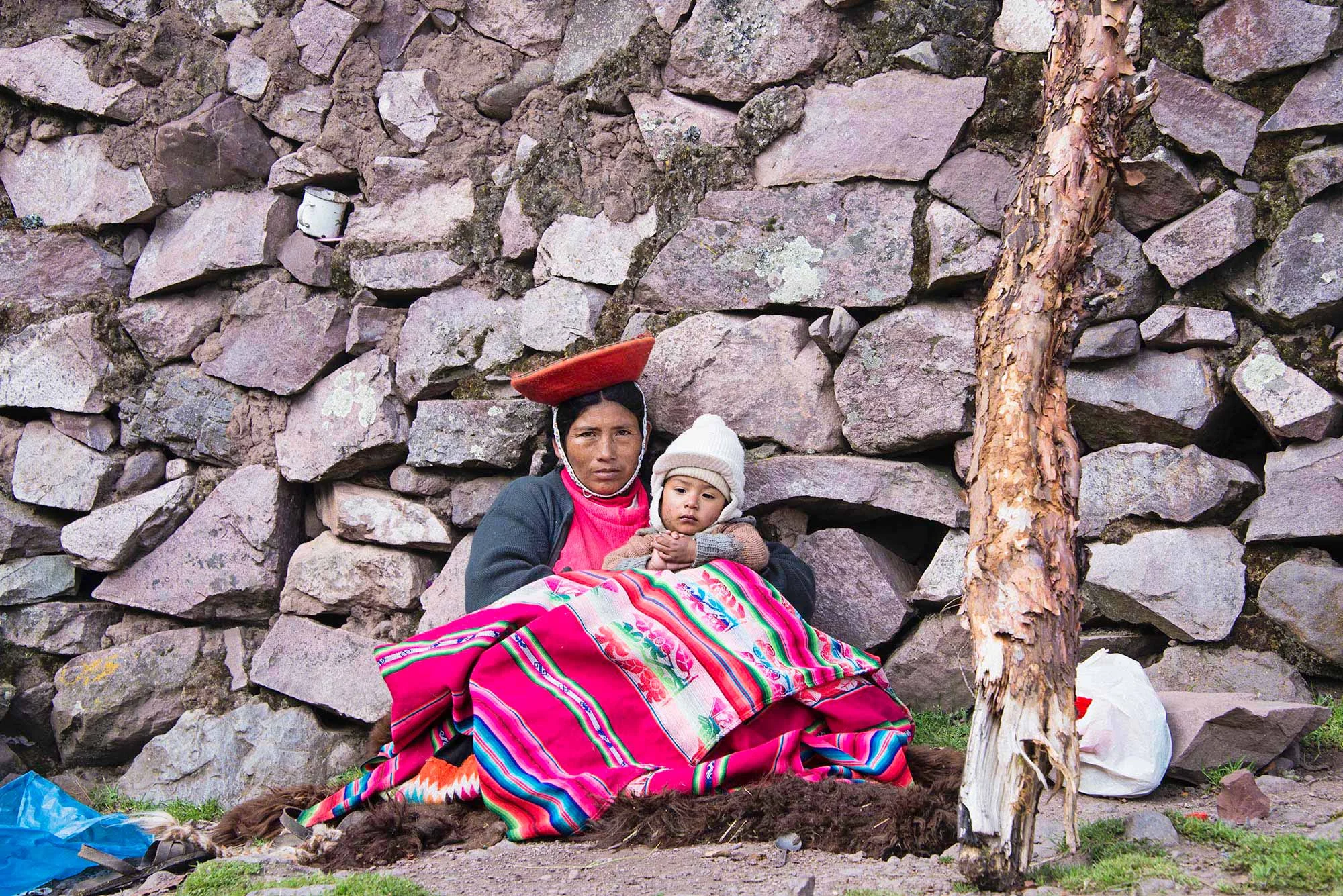 Quechua Woman With Child in Peru