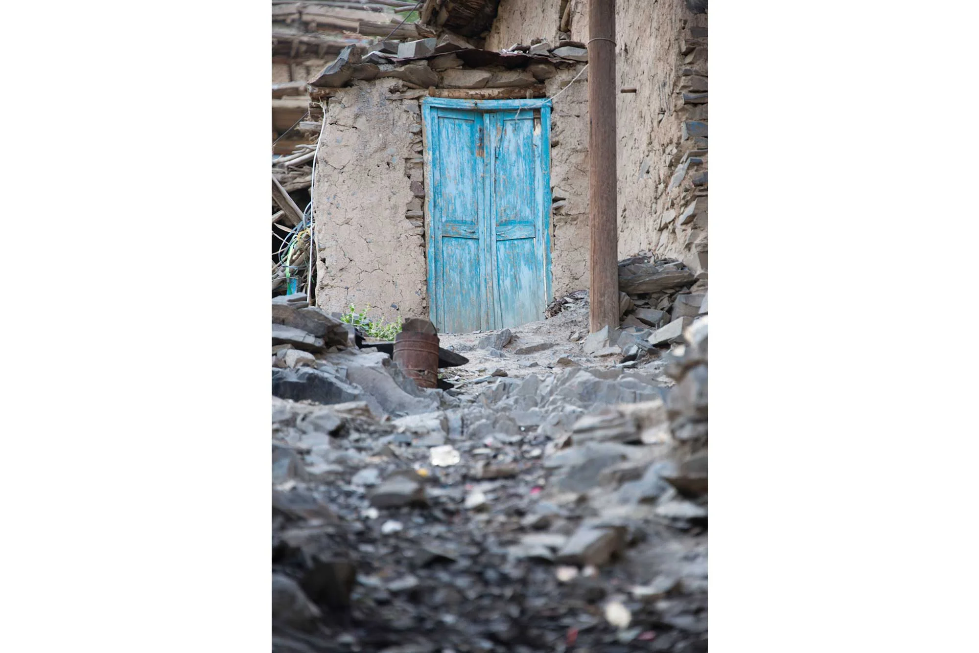 Blue Door In Iranian Village