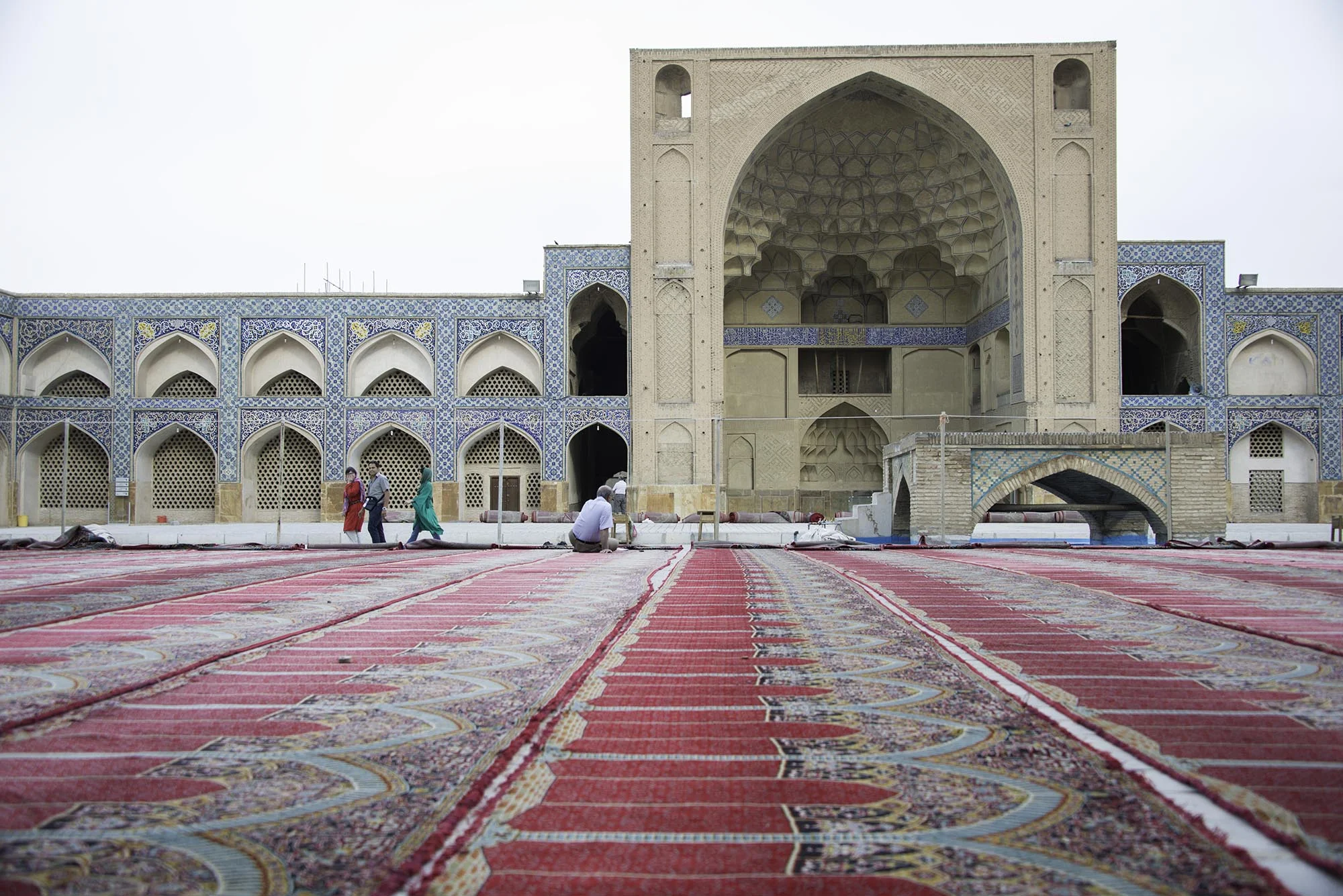 Prayer Rugs Outside Iranian Mosque
