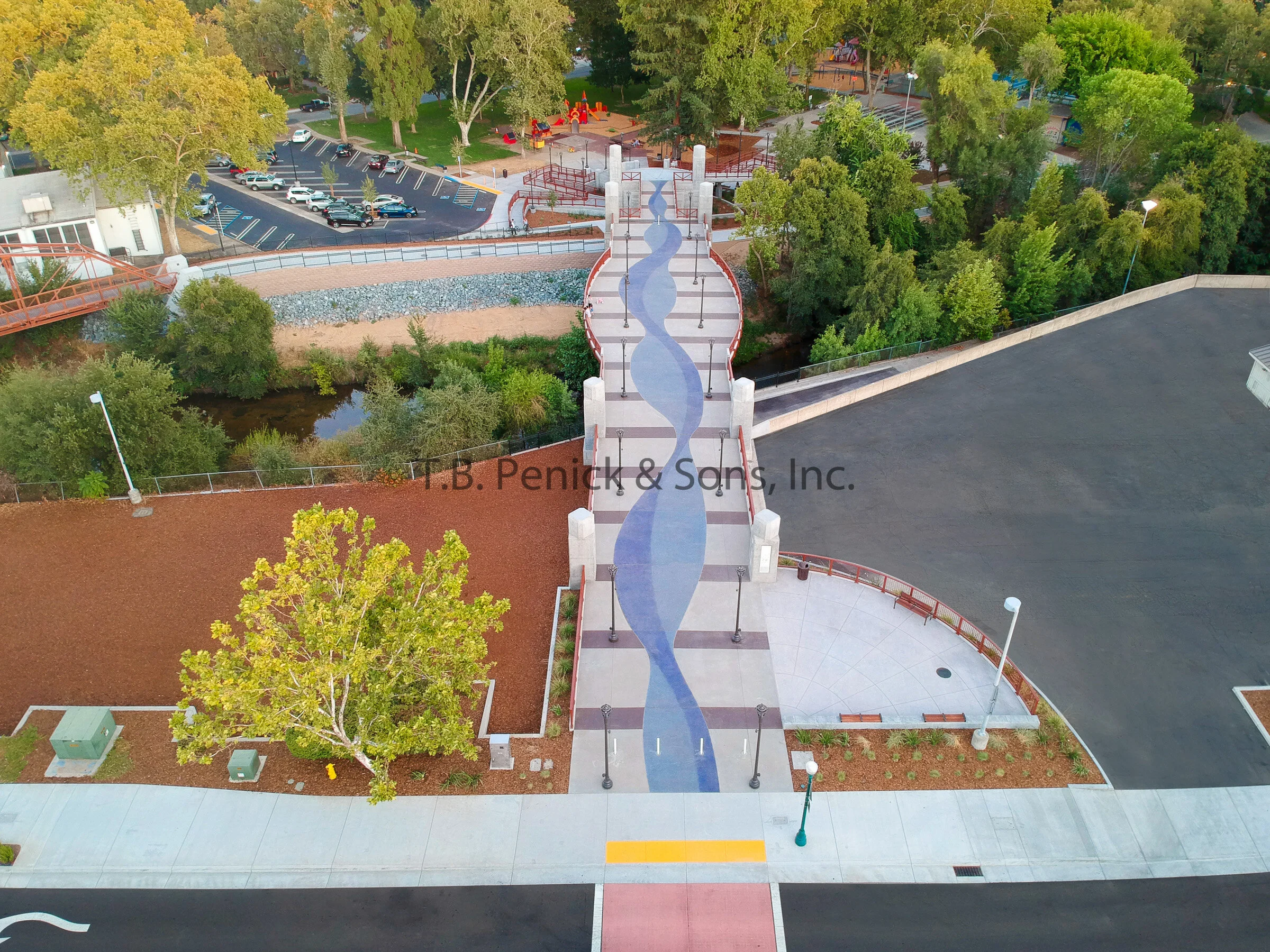Roseville Downtown Bridge Lithocrete & Quarry Stone finish — T.B
