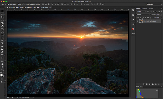 Smart object opened into Photoshop.