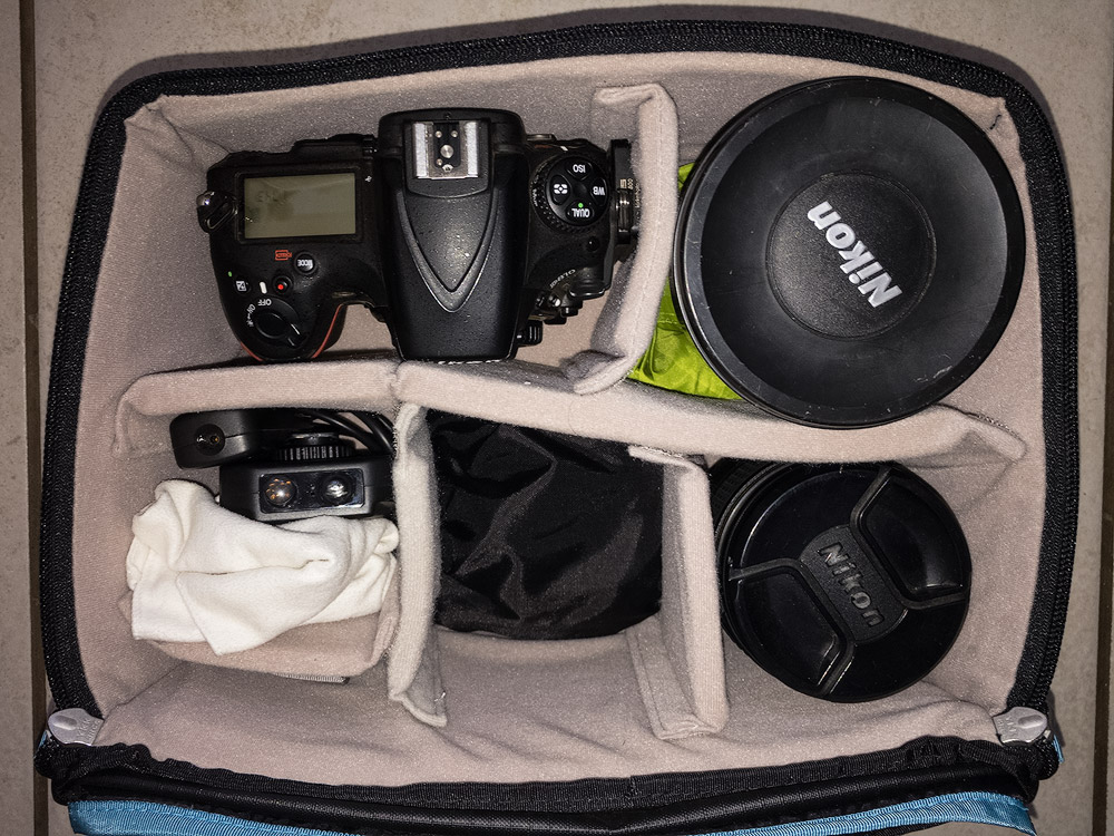 All of the above gear packed into the small F-stop ICU - note the extra space for personal items.