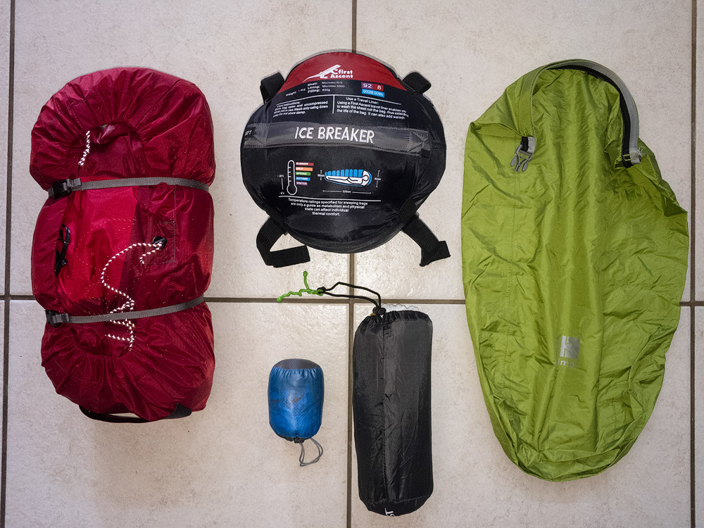 My shelter and sleeping gear for hikes.