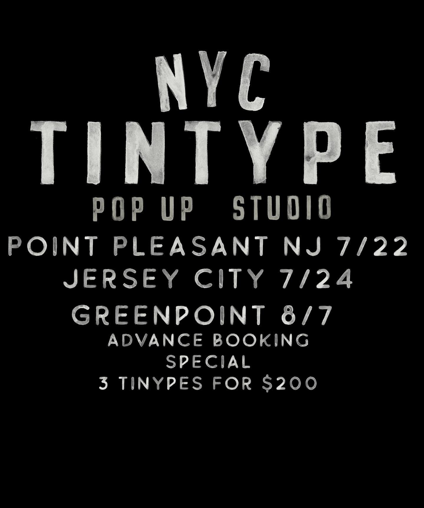 Lots of fun Tintype stuff happening! 
Go and book up your appointments at nyctinype.com or click on the product links!