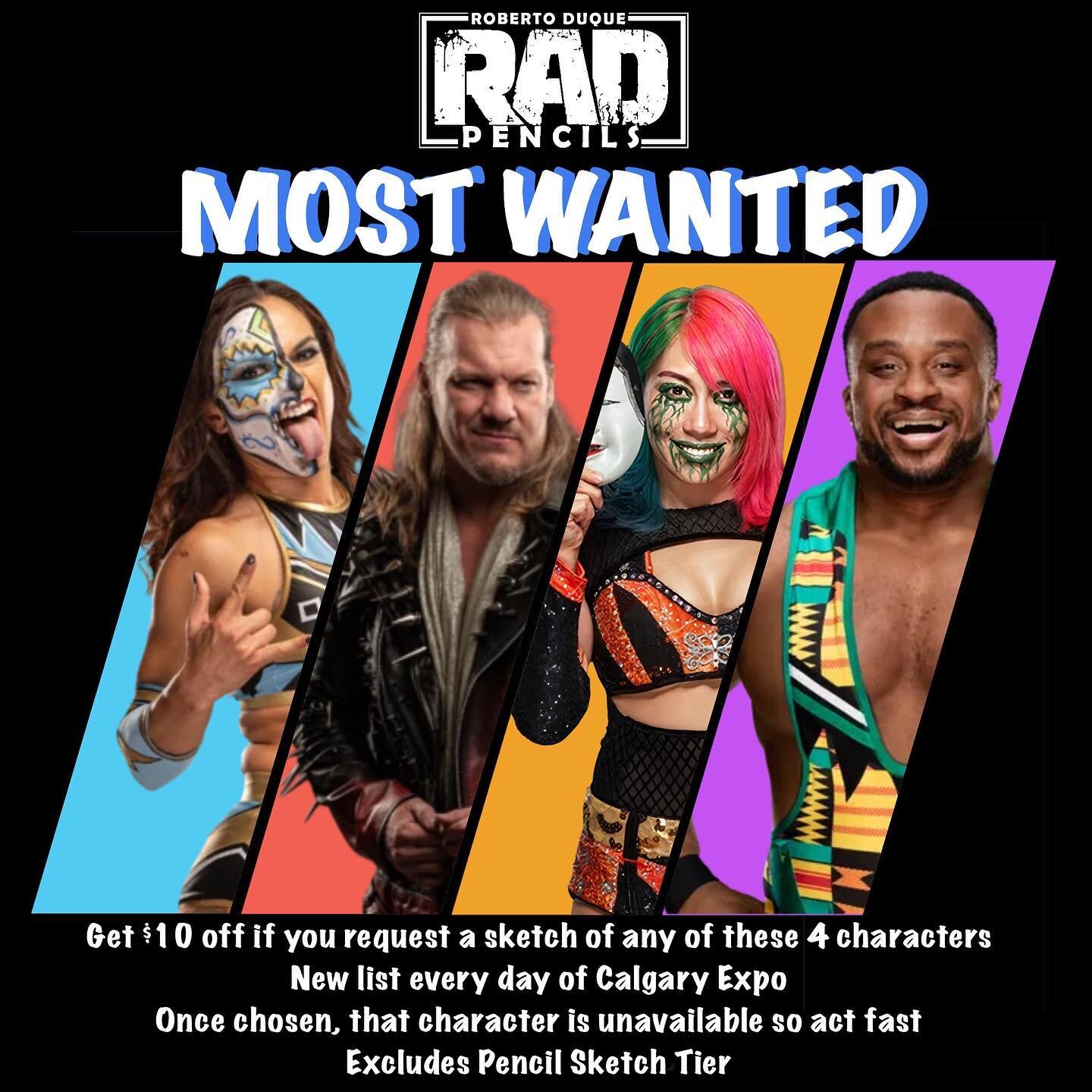 It&rsquo;s Friday, you know what that means. It&rsquo;s another Most Wanted list. Today I&rsquo;m bringing the war to my table with #aew vs #wwe sketches. Be the first to request a sketch of #thunderrosa #chrisjericho #asuka or #bige for a $10 discou