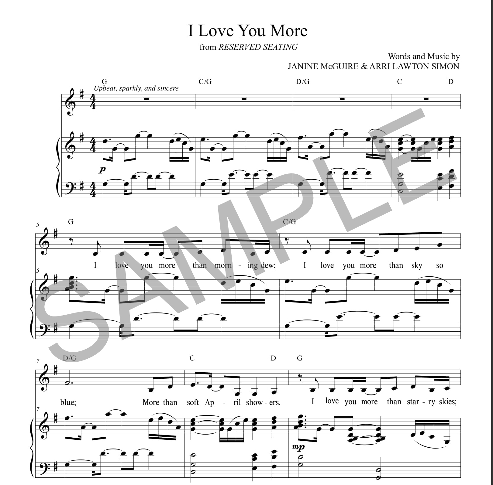I Love You More Sheet Music Mcguire Simon