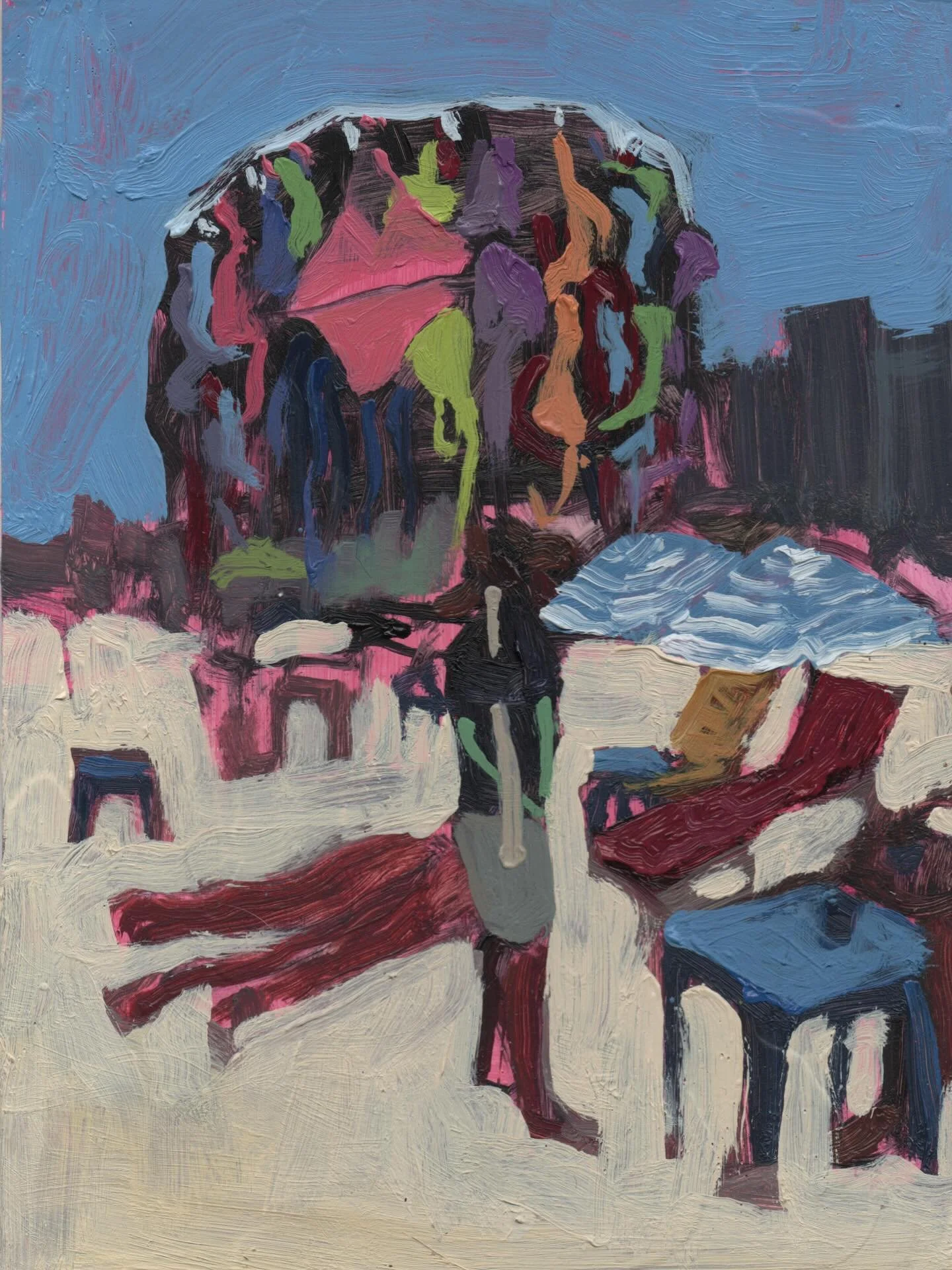 The best work is done with the extra paint on the palette when you are done doing a &ldquo;good job&rdquo; on something and doodle on a piece of MDF 

biqu&iacute;nis ~ oil on primed MDF 8x10