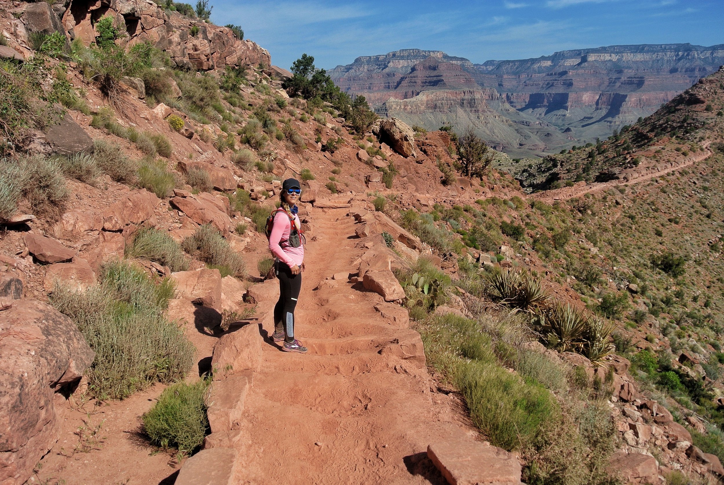 Log steps, South Kaibab Trail, South Rim, Grand Canyon 