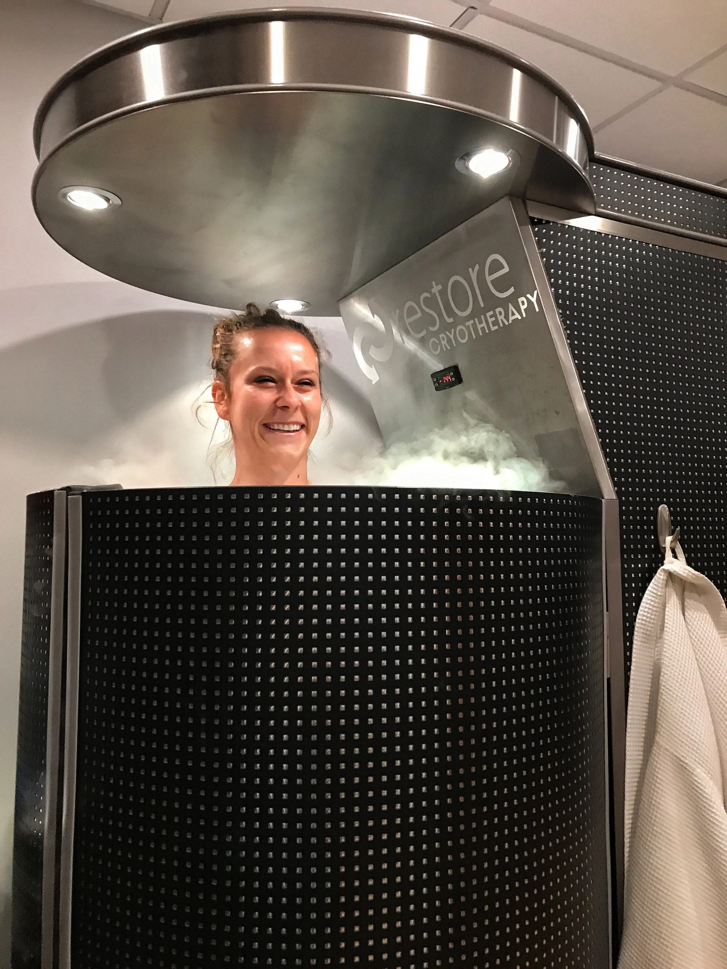 Nope, nothing to see here in the cryotherapy chamber. 