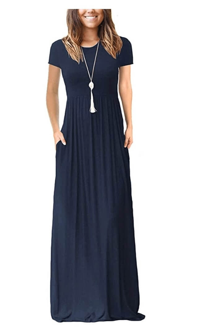 FitOOTLY Women's Summer T Shirt Maxi Dress Batwing Sleeve