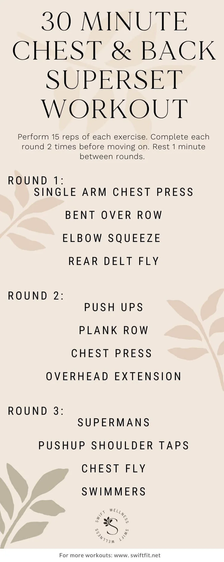 30 Minute Dumbbell Superset Chest And Back Workout Swift Wellness