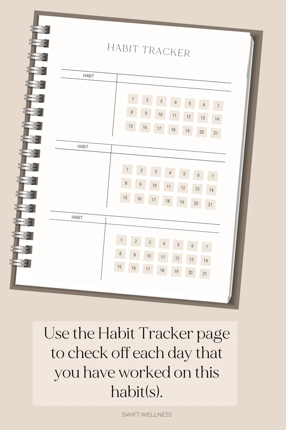 21 day habit tracker + weekly planner (printable download) | swift