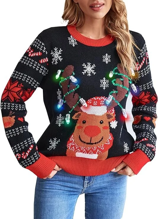 Holiday Party Outfits - Reindeer Christmas Sweater