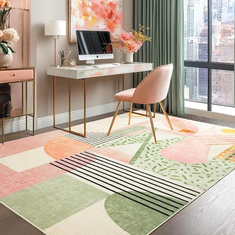 Spring Home Decor - Pink Abstract Rug