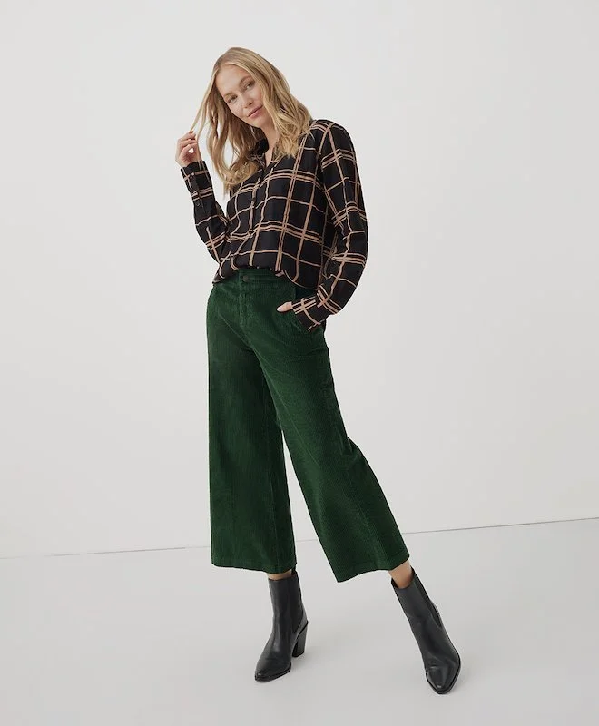 Holiday Party Outfits - Pact Corduroy Wide Leg Pant