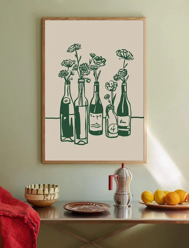 Best Gifts For Wine Lovers - Wine & Flowers Art Print
