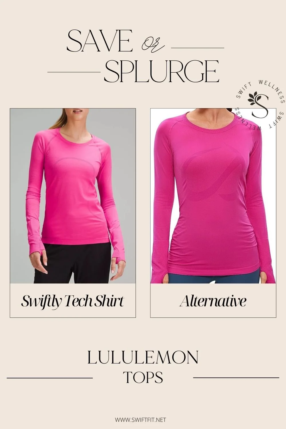 Lululemon swiftly tech long sleeve store dupe