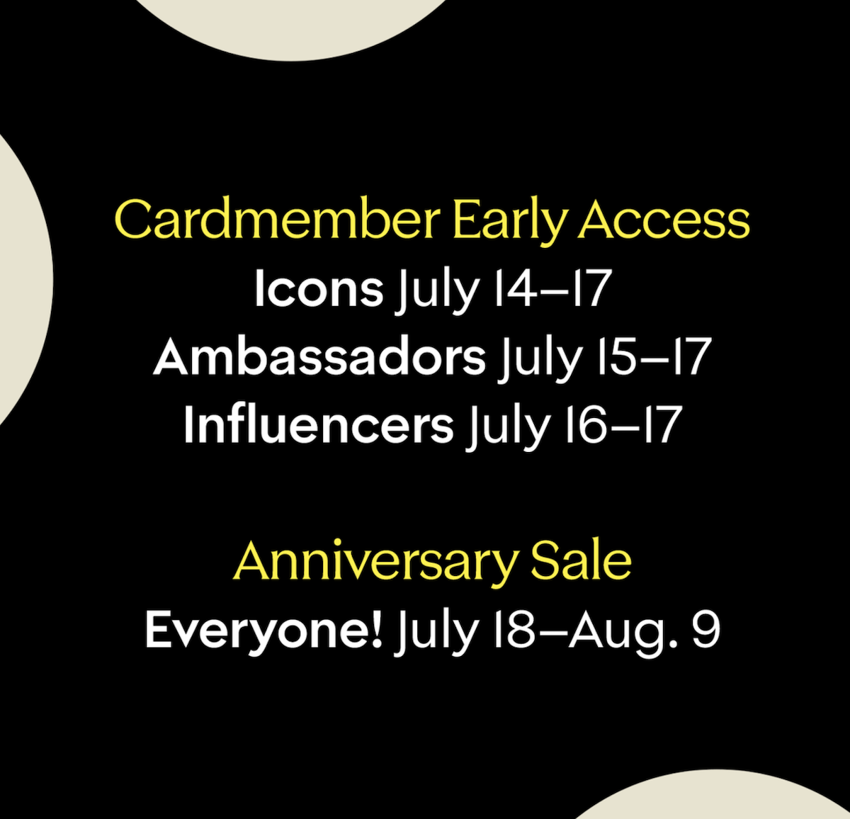 2026 Nordstrom Anniversary Sale Dates