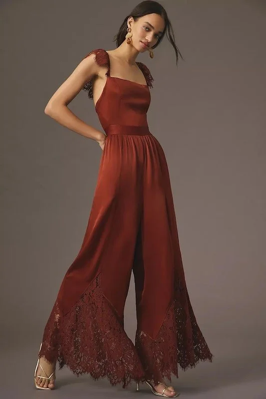 Holiday Party Outfits - Anthropologie Lace Jumpsuit