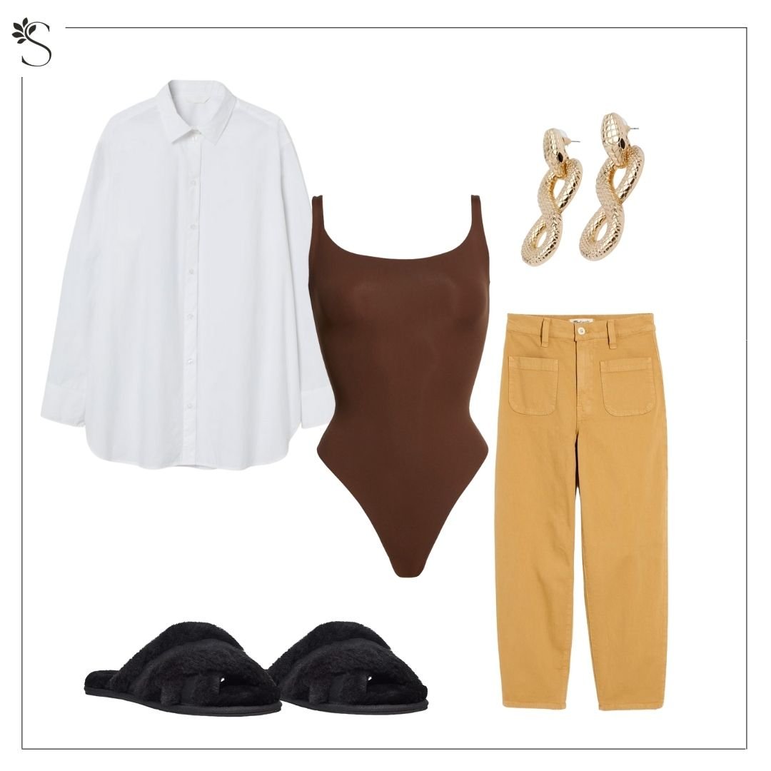 Outfit for Zoom solid and simple neutral basics