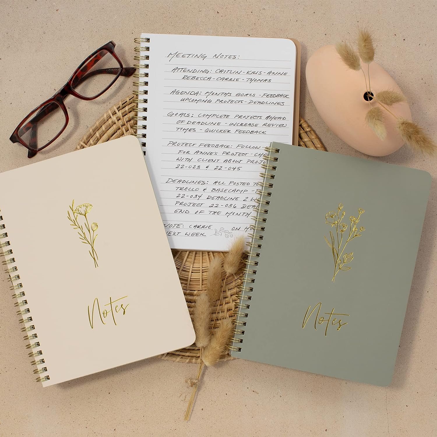 Aesthetic Journal for Women Green Composition Notebook for Journaling lined  160 pages becoming That Girl in five minutes