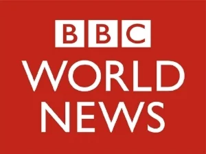 Het logo van BBC World News, gezet in de Gill Sans