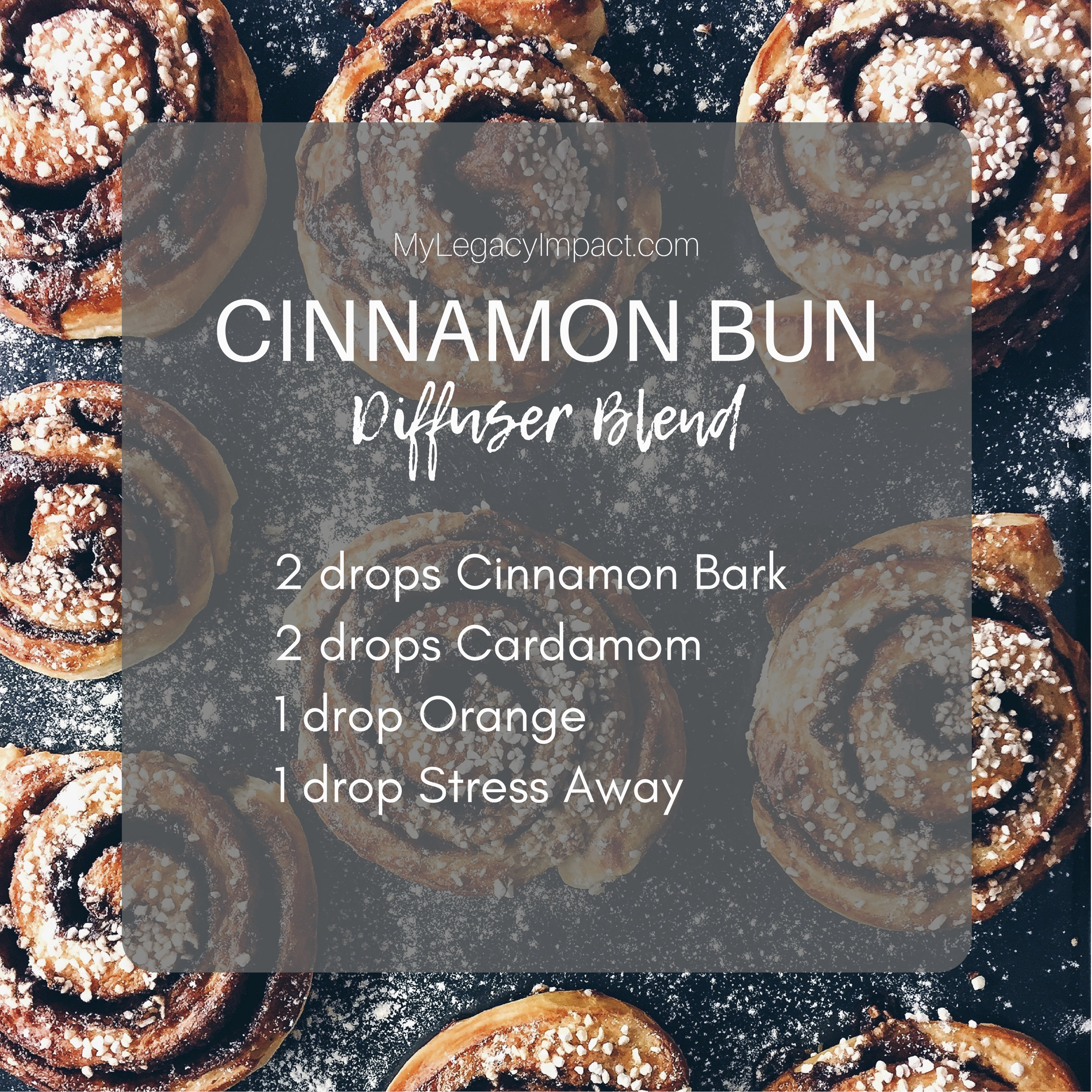 Blend Recipe: 2 drops Cinnamon Bark, 2 drops Clove, 2 drops Orange, 2 drops  Bay