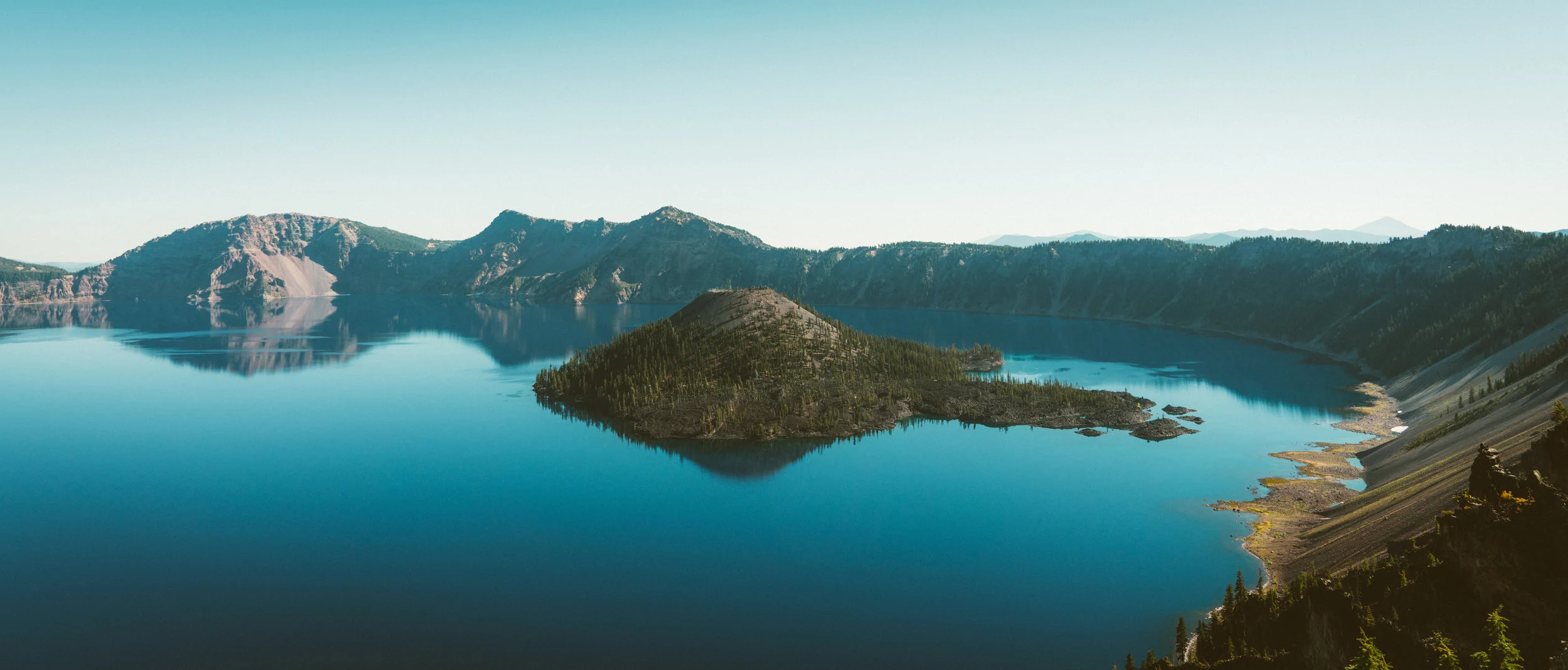 Wizard Island as seen from the rim of Crater Lake.