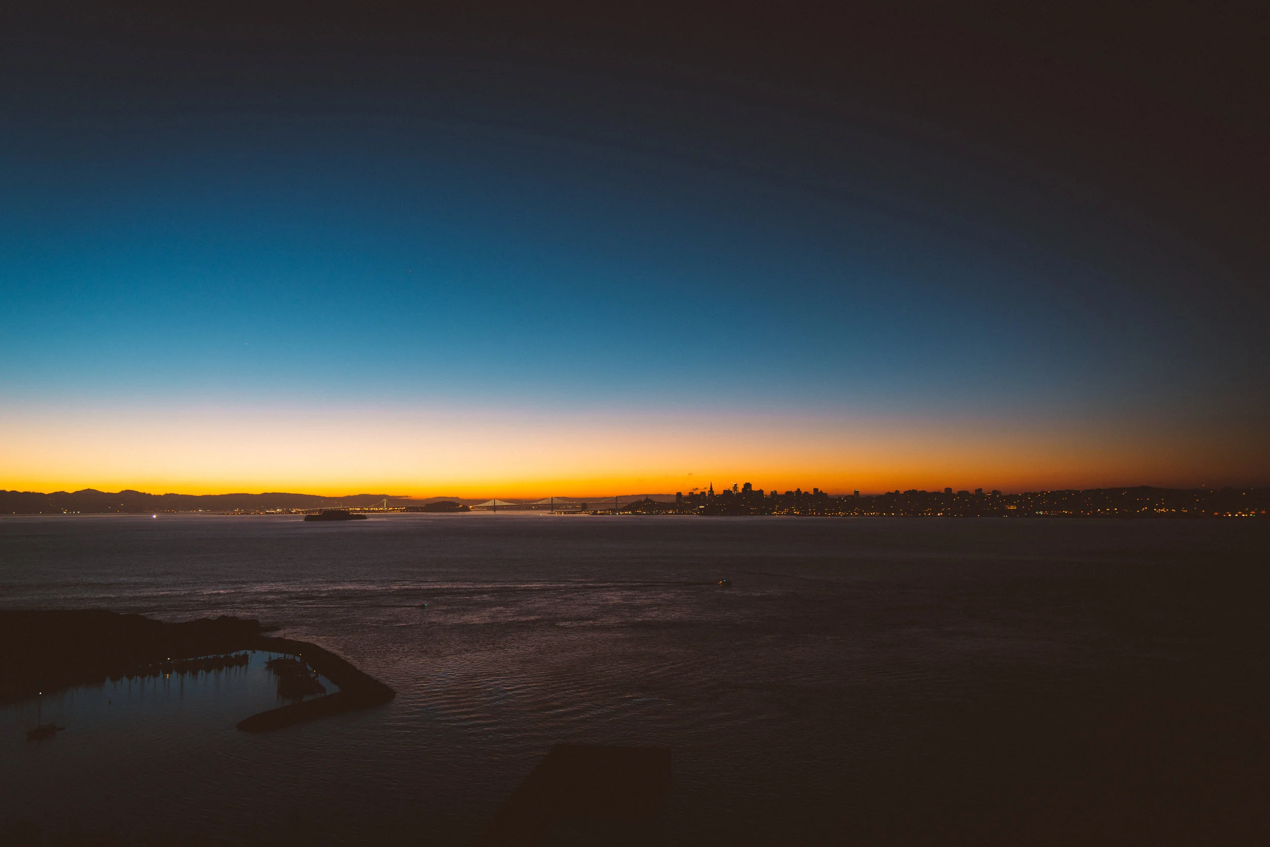 Sunrise over San Francisco. This was our view from the reststop in the morning.