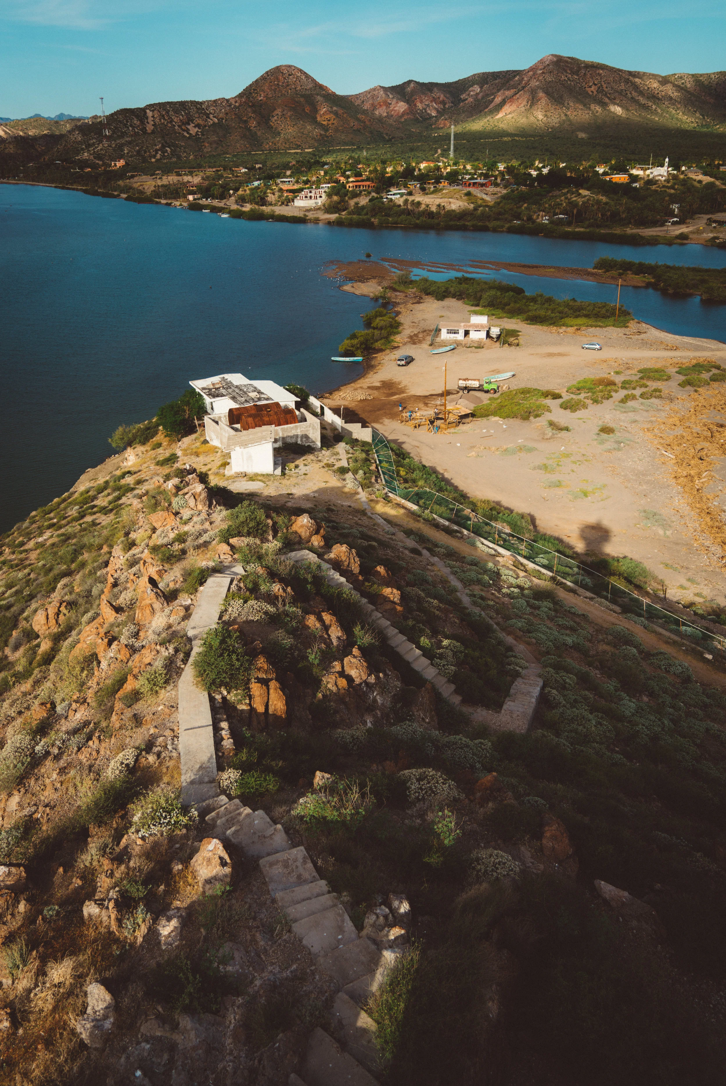 Danielle and I climbed the hill up to a lighthouse in Mulegé which looked over the river mouth and part of the town.