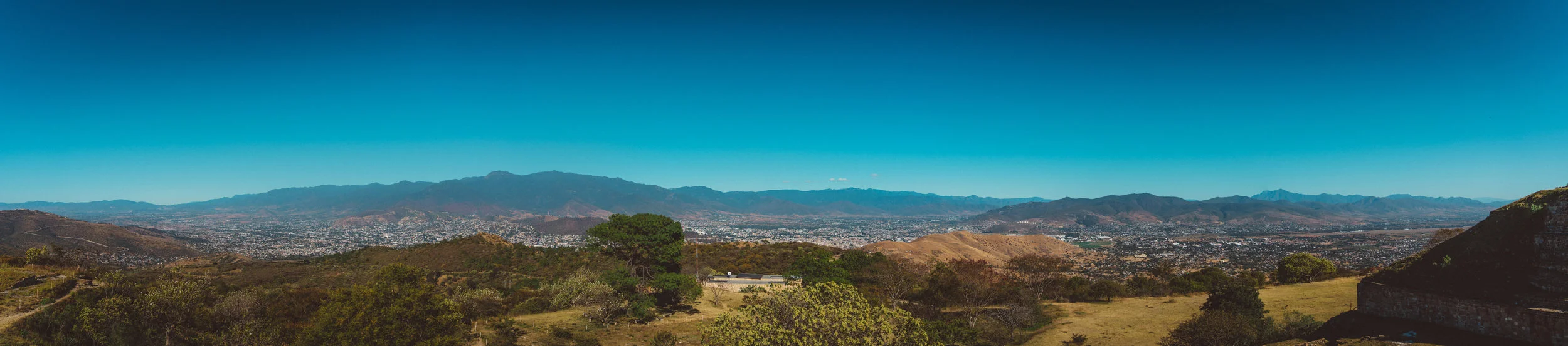 Oaxaca City as seen from the ruins above.
