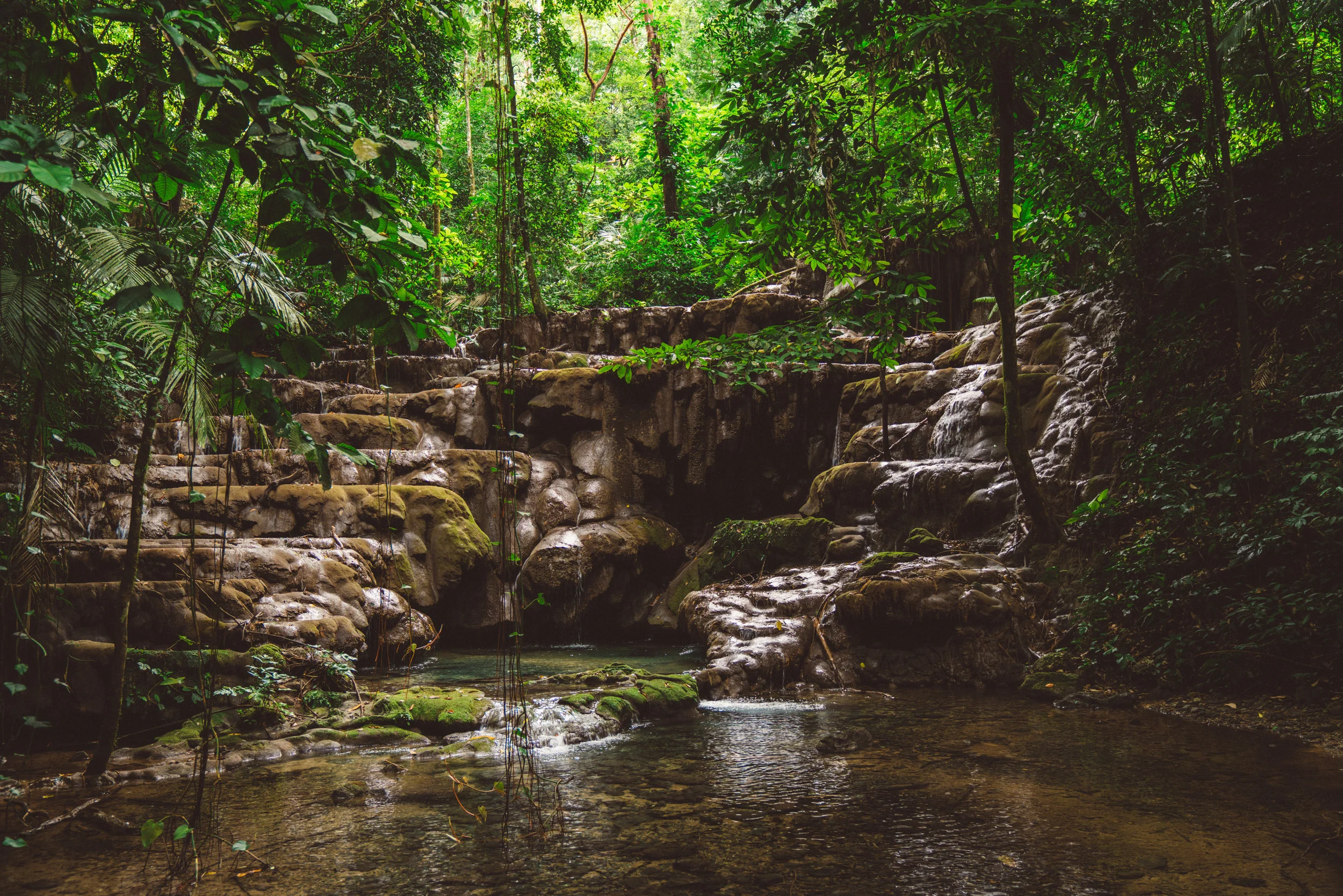 A river which runs through the ruins.