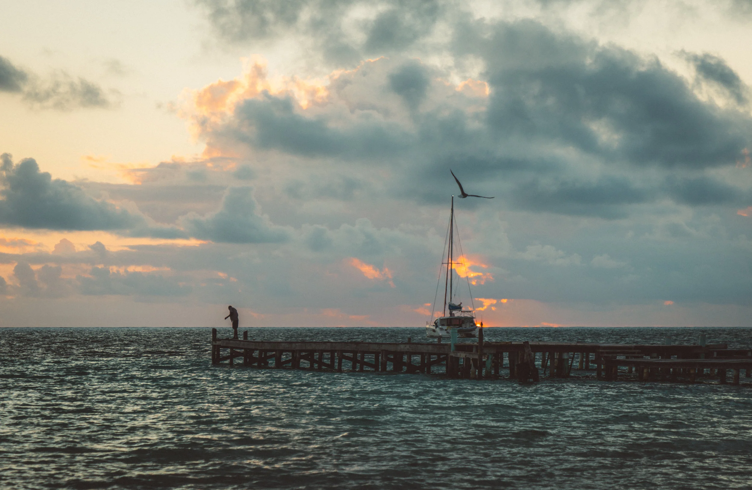 This fisherman was hand-fishing off the dock just begging to be photographed.