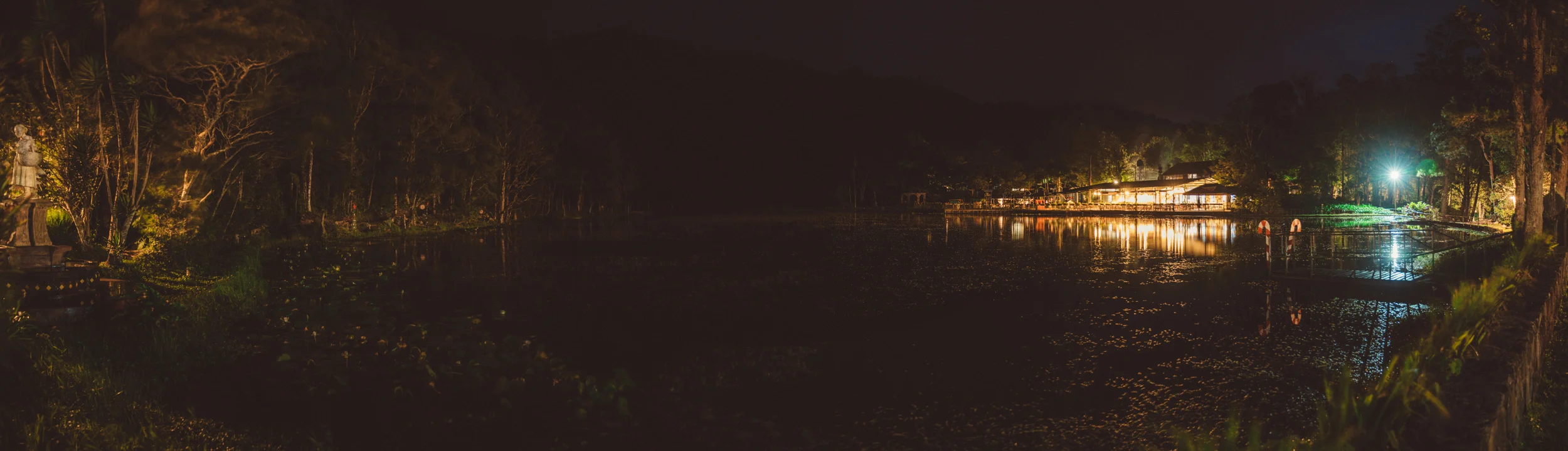 Selva Negra by night; restaurant on the right, just out of frame on the left was the building we stayed in.