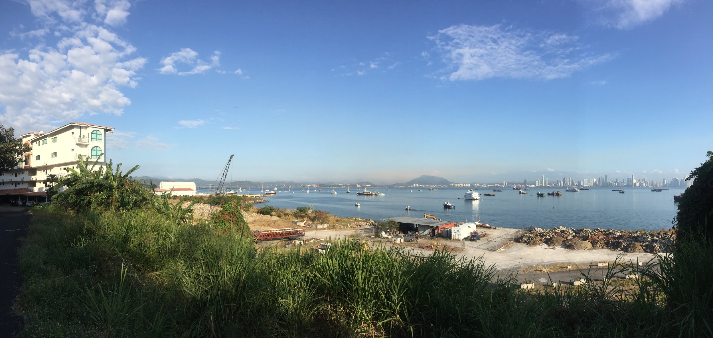 Remember last blog how I said Danielle and I explored that old American military bunker on the Amador Causeway? Well here's a few Iphone pics of it and in this case the view from it.