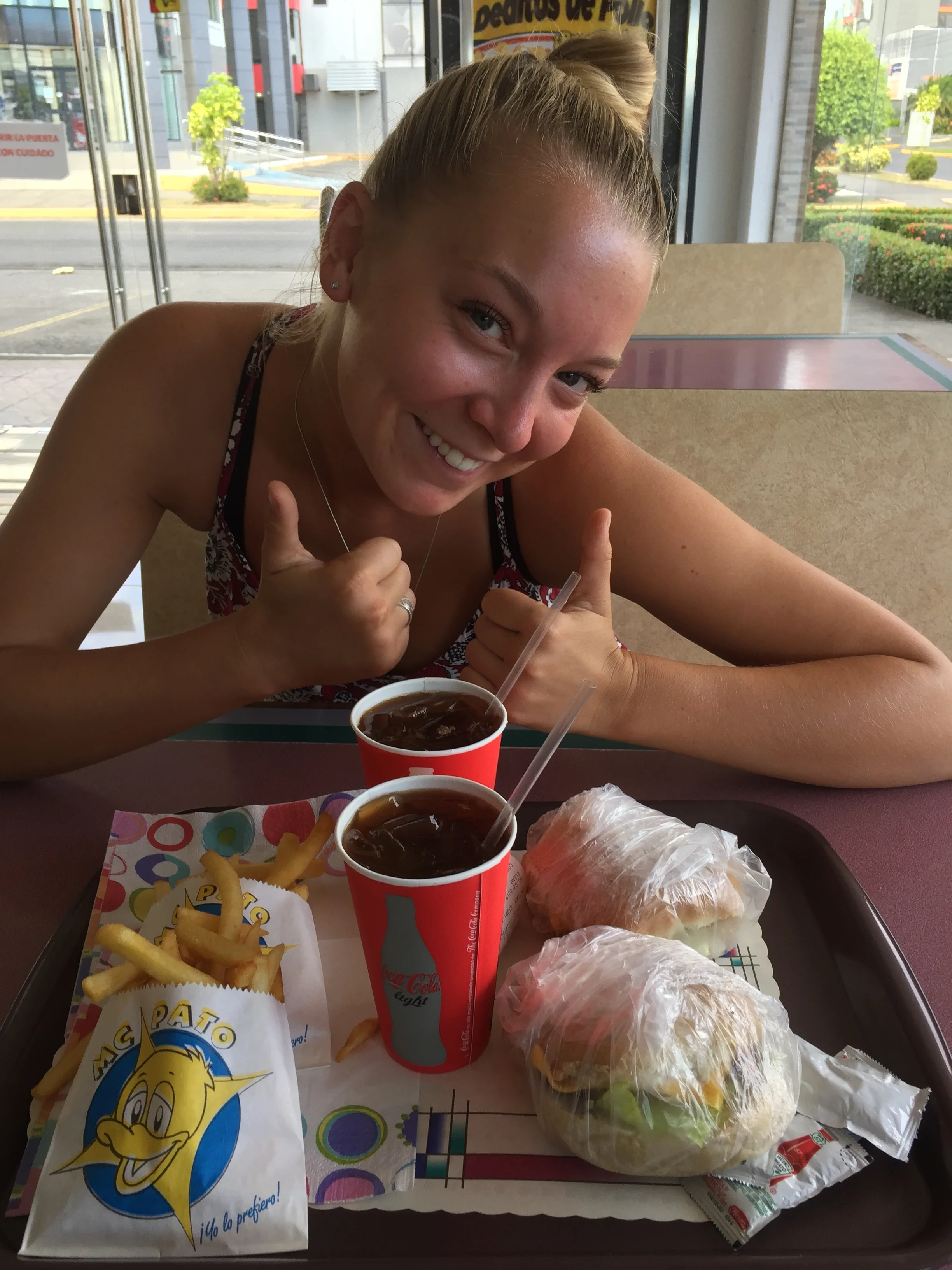 Okay so McPatos is somewhat of a David institution. It's just a crappy fast food joint that apparently originated because some dude couldn't afford to franchise McDonalds so decided to just make his own. Obviously we had to try it -- it was mediocre at best.
