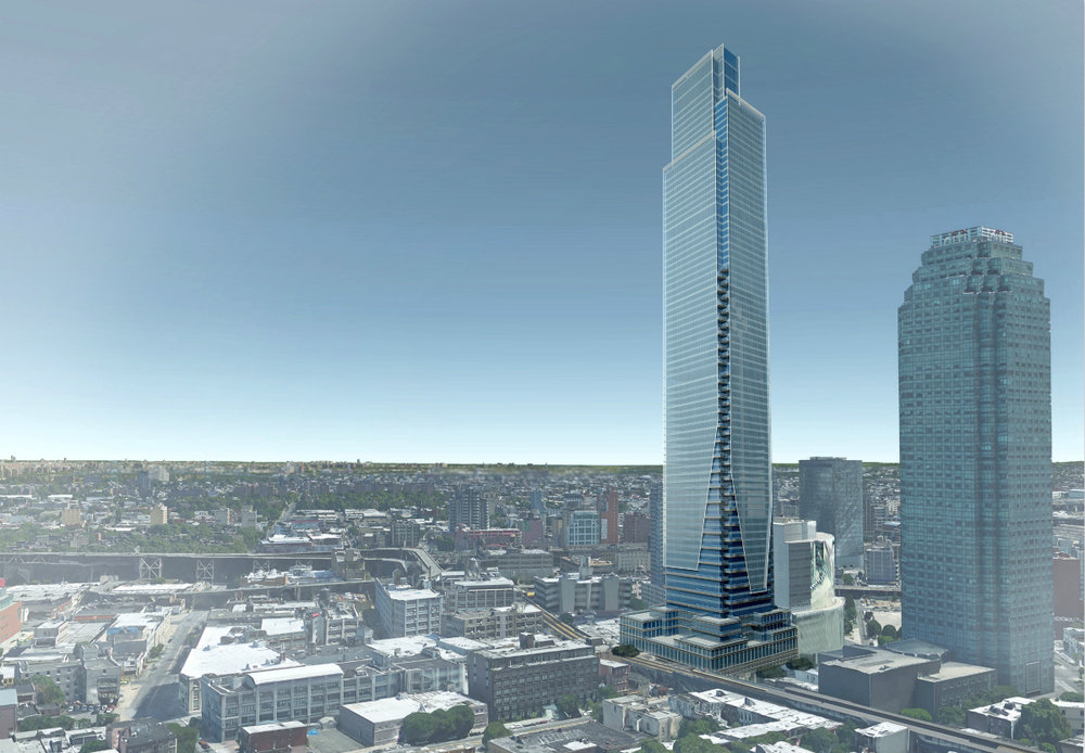 Rendering of the planned Court Square City View Tower at 23-15 44th Drive in Long Island City (credit: United Construction & Development Group)