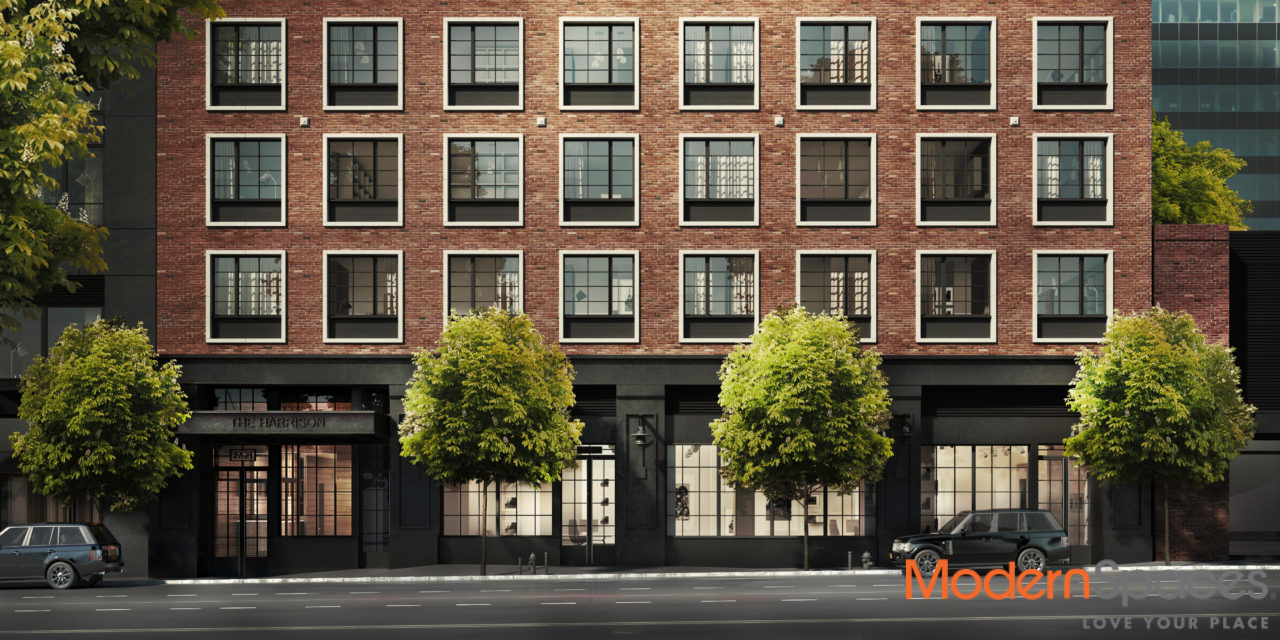 Rendering of the Harrison, at 27-21 44th Drive in Long Island City (credit: Modern Spaces)