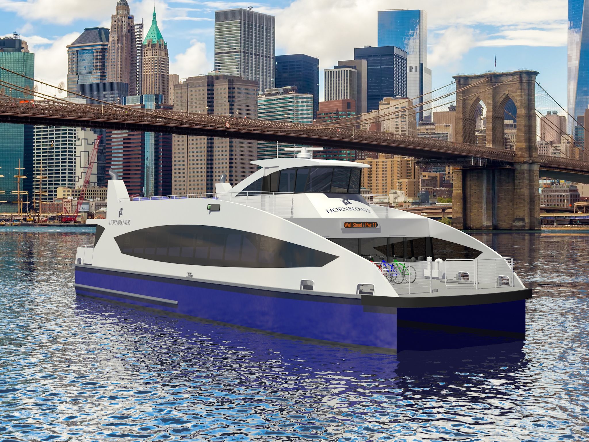 Rendering of the new Citywide Ferry service boats (credit: NYC Mayor's Office)