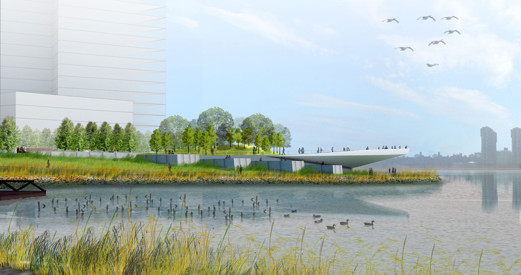 Rendering of Phase II of Hunter's Point South Park in Long Island City (credit: Weiss/Manfredi)